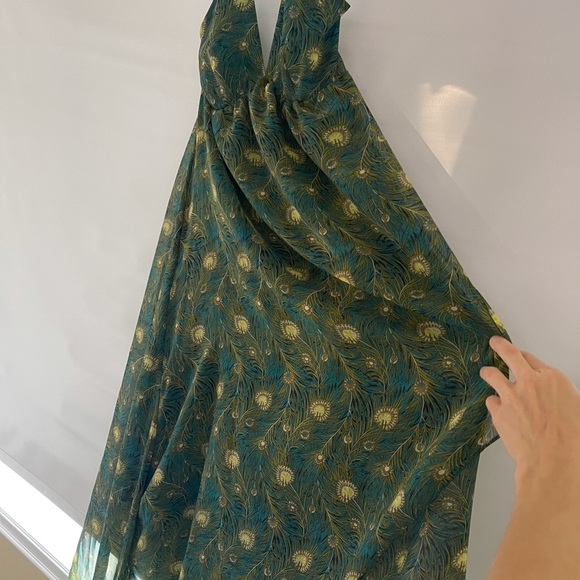 Liberty of London Peacock Print Halter Dress - Picture 3 of 5